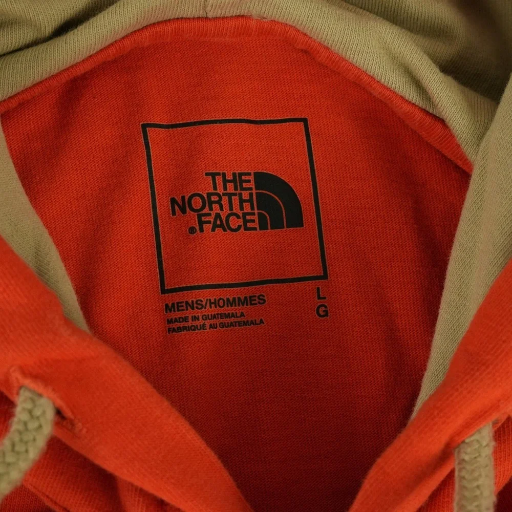 The‎ North Face Hoodie Mens Large Orange Tan Colorblock Hooded Sweatshirt